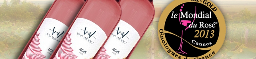 Zlatá mediala pre ROSÉ VINS WINERY na festivale a súťaži le Mondial du Rosé 2013 v Cannes.